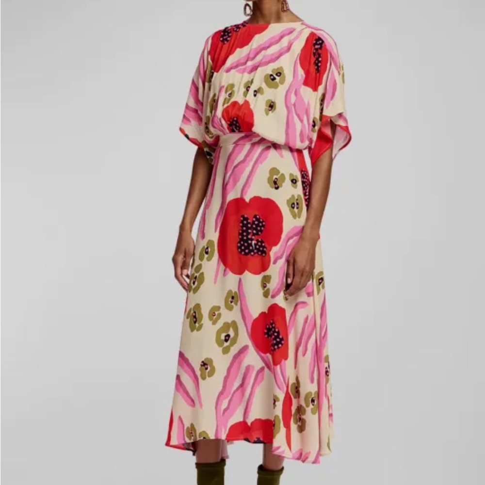 Floral Maxi Dress in Red and Pink - NWT